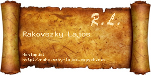 Rakovszky Lajos névjegykártya