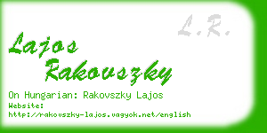 lajos rakovszky business card